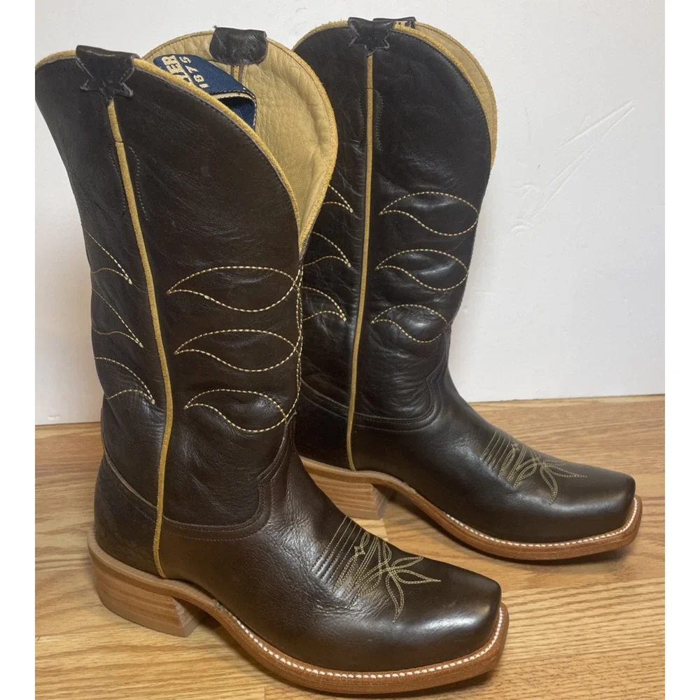 Hyer Maize Cowboy Western Boots Men's Size 8.5D Chocolate Dark Brown 13
